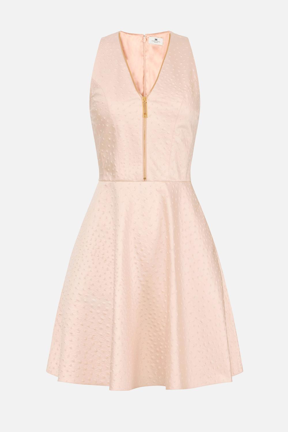 Abito in taffettà con stampa struzzo AB933 62E2EA1 Elisabetta Franchi 