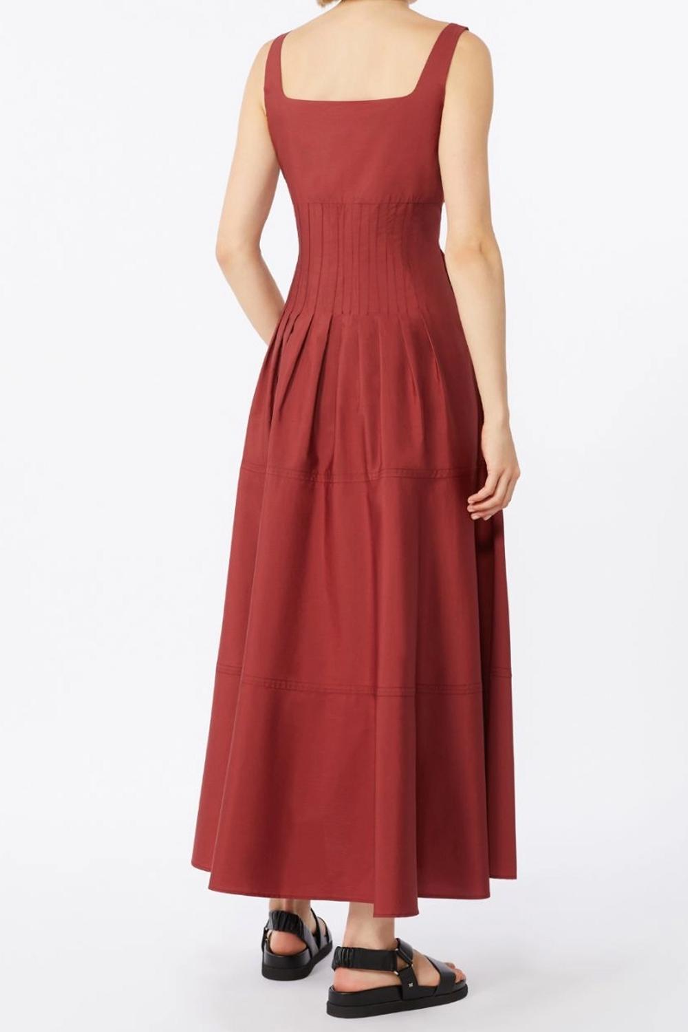 Abito in popeline con gonna ampia MSTFELTRE 074MATTONE ROSSO Max Mara Studio 