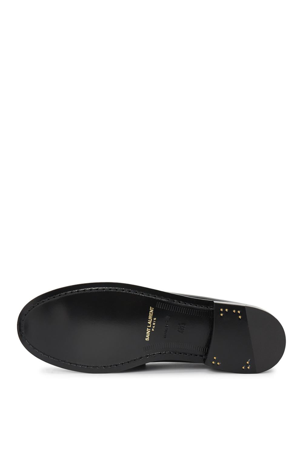 Mocassini Penny Firmati Saint Laurent in Pelle di Vitello Nera 741866 AAB3B1000 Saint Laurent 