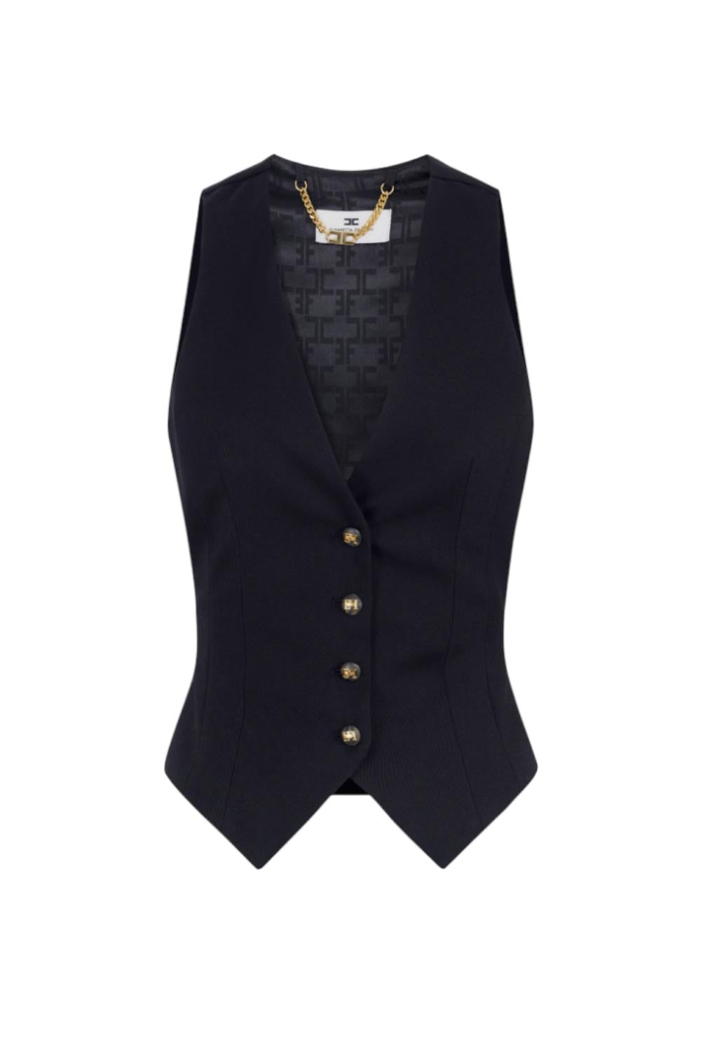 Gilet in gabardina di cotone<BR/> GL001 56E2110 Elisabetta Franchi 