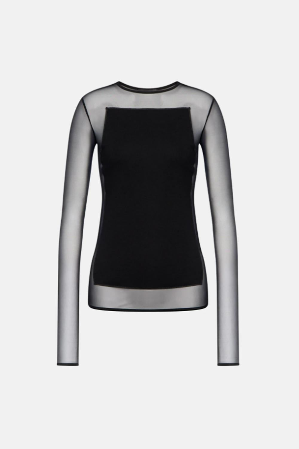 Maglia girocollo in tulle di cotone DS081 JS0320D-XXX999 Dondup 