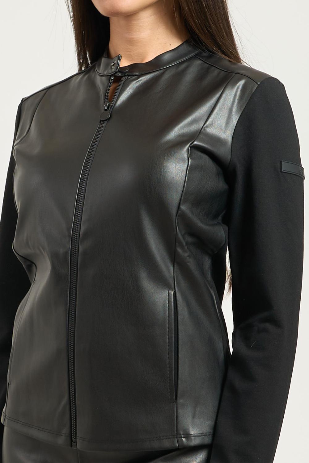 Felpa Zip con Inserti Effetto Pelle 7W000451 AF16010UC001 EA7 Emporio Armani 