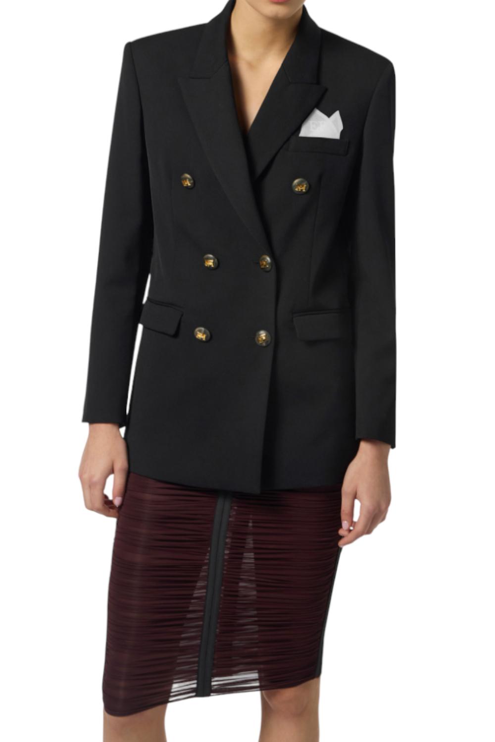 Giacca in gabardina di cotone con taschino<BR/> GI161 56E2110 Elisabetta Franchi 