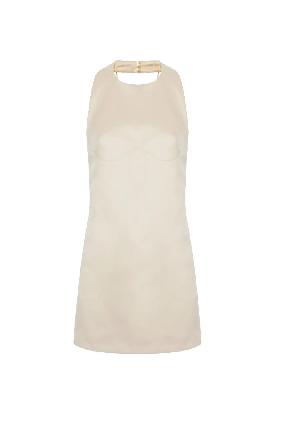 Mini abito in duchesse con collana AB871 62E2193 Elisabetta Franchi 