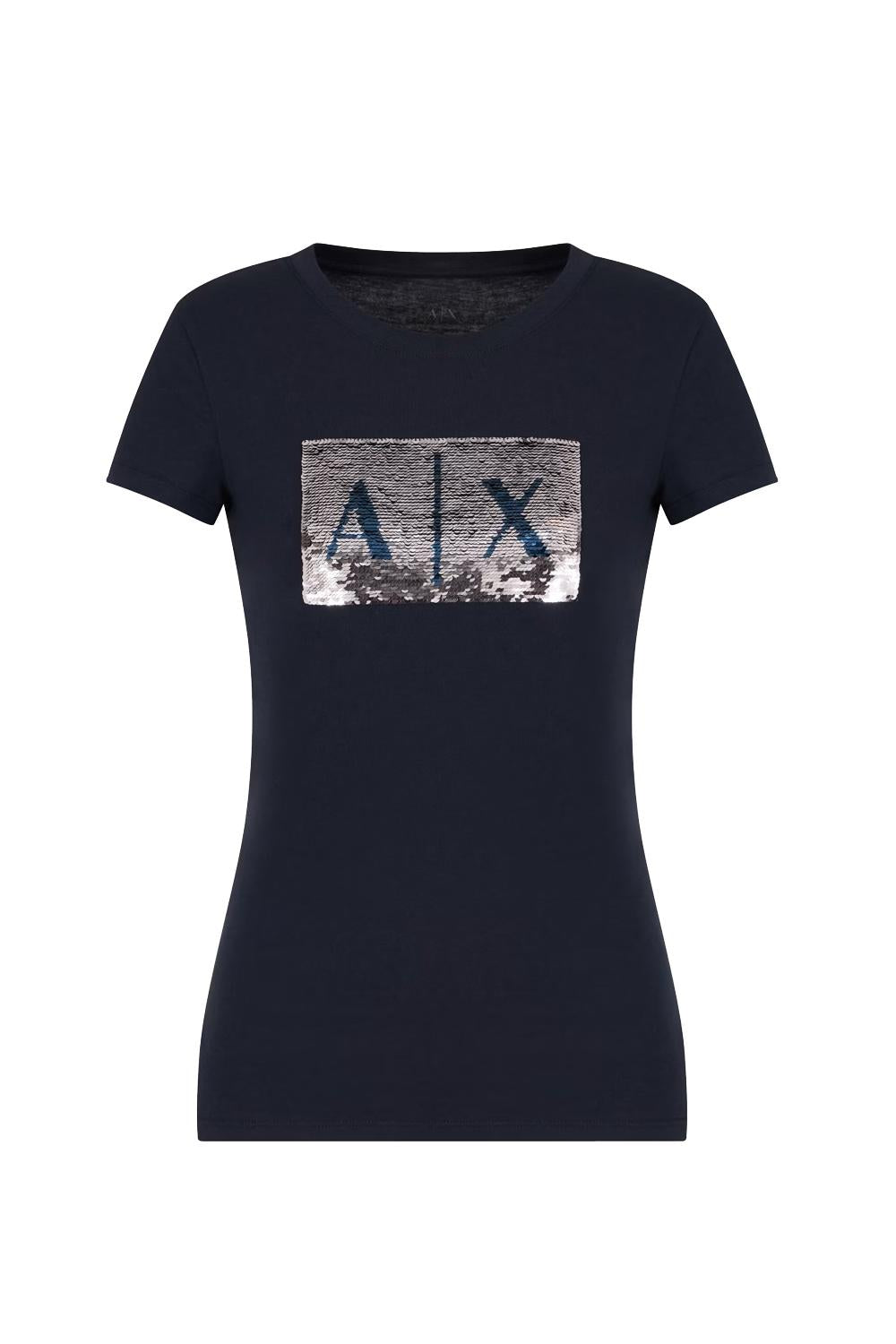 T-shirt slim fit con logo con strass Armani Exchange<BR/> 8NYTDL YJ73Z8534 Armani Exchange 