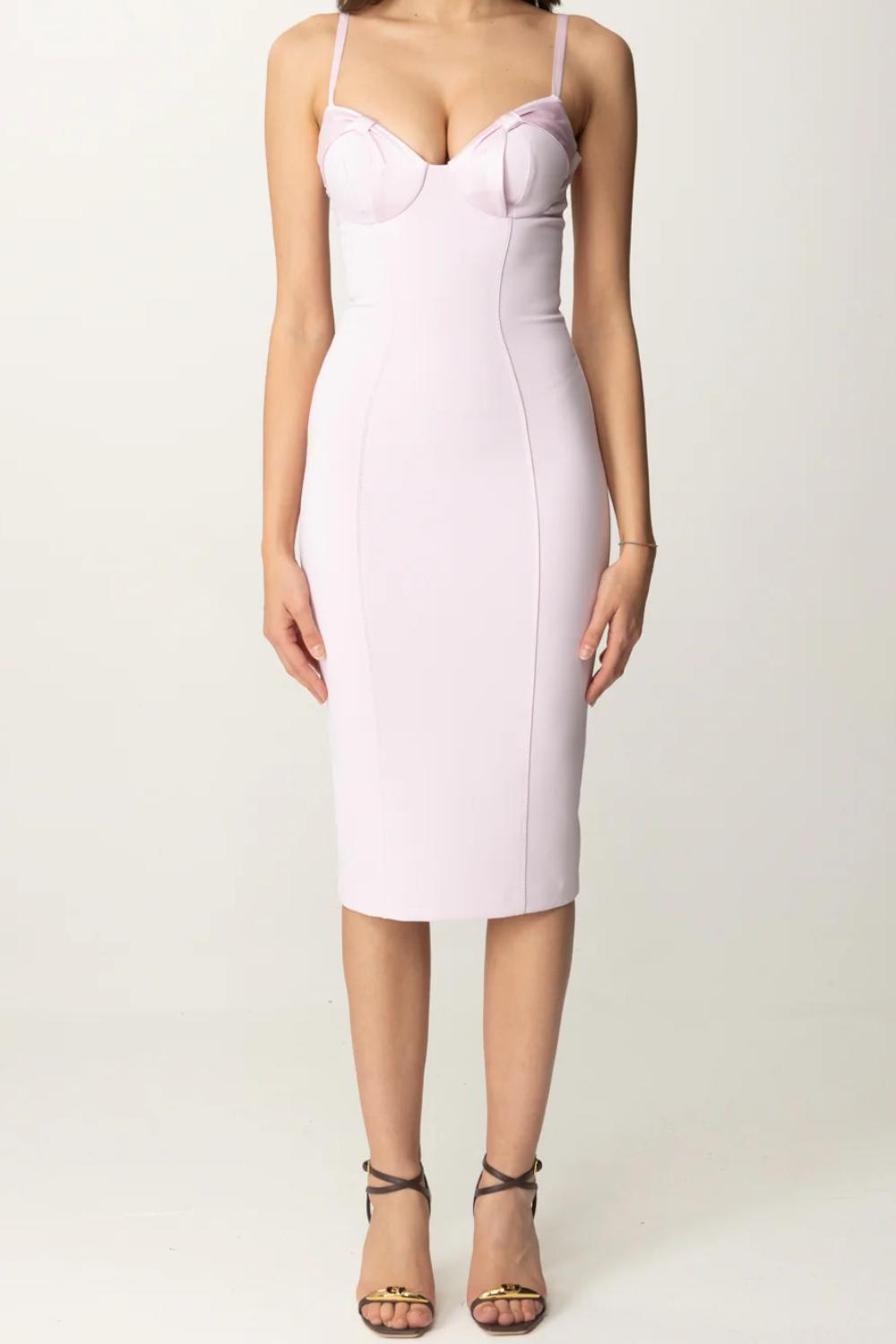 Abito in crêpe con fiocchi in raso<BR/> AB702 51E2544 Elisabetta Franchi 