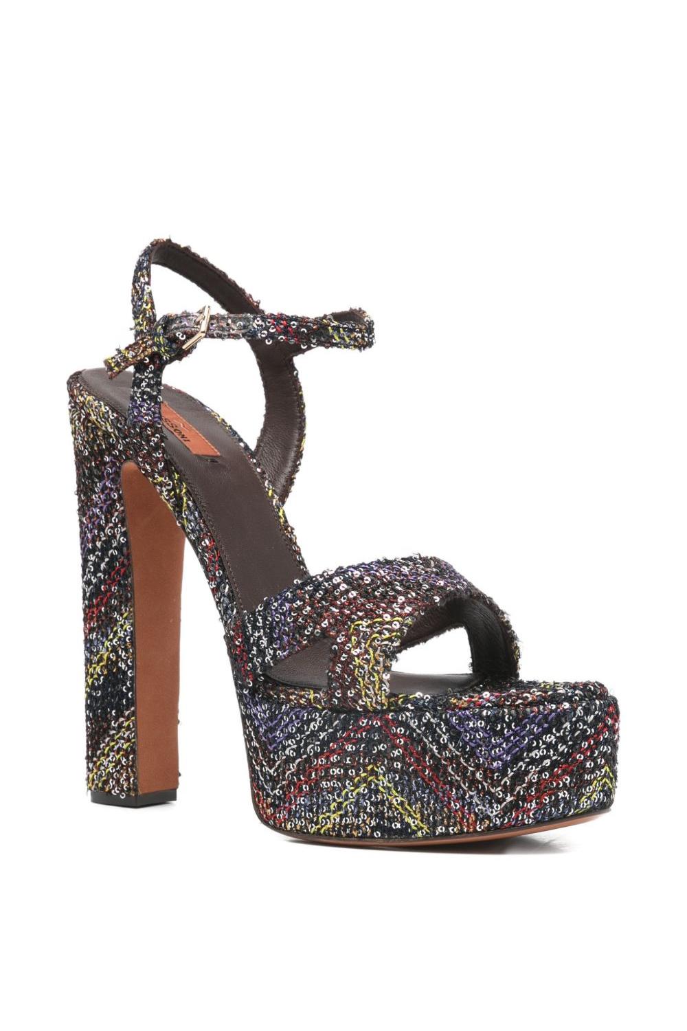 Sandali con tacco alto angela multicolore Missoni MWF092 026YELLOW/BROWN Missoni 