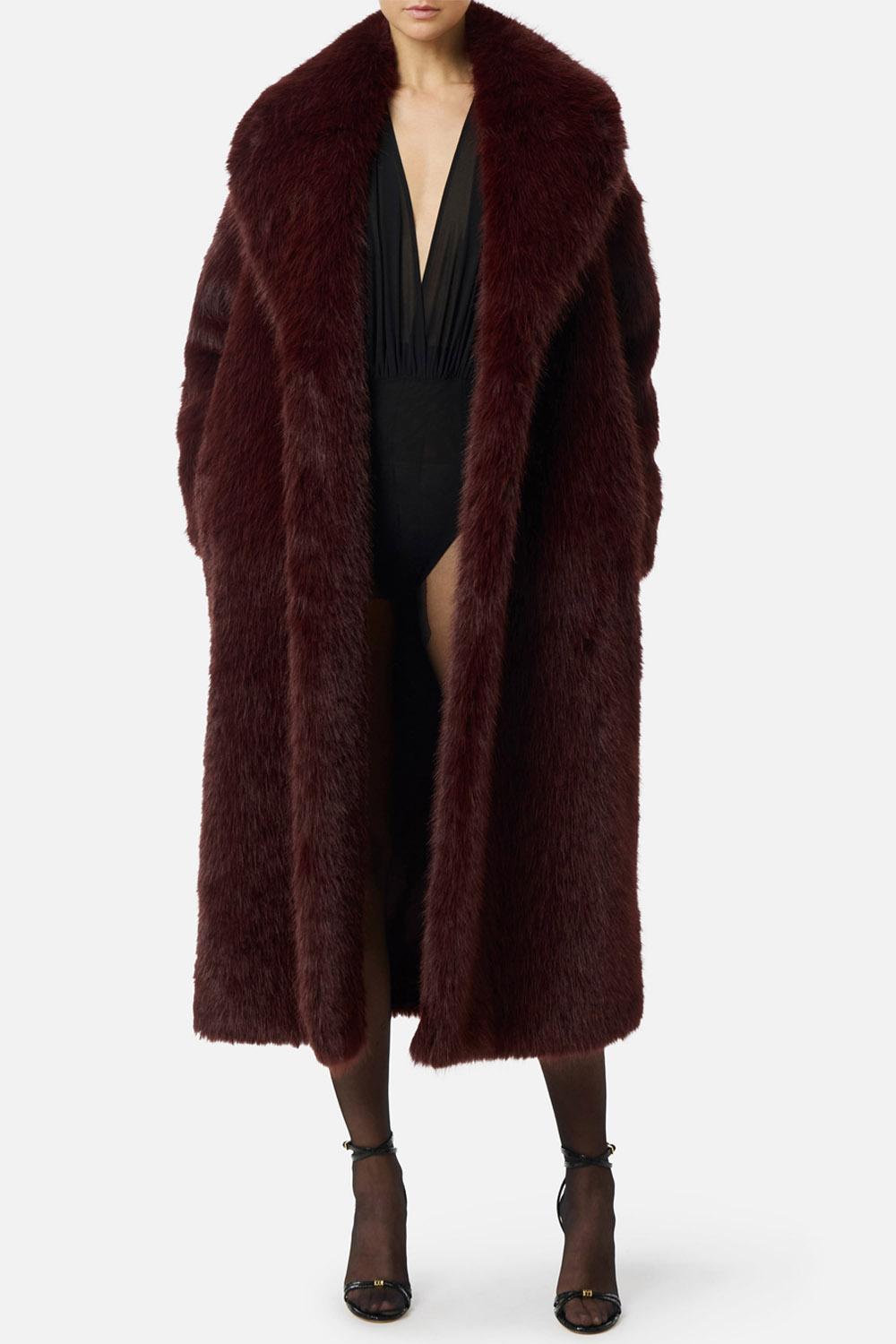 Cappotto con texture effetto pelo CP69A 58E2EA4 Elisabetta Franchi 