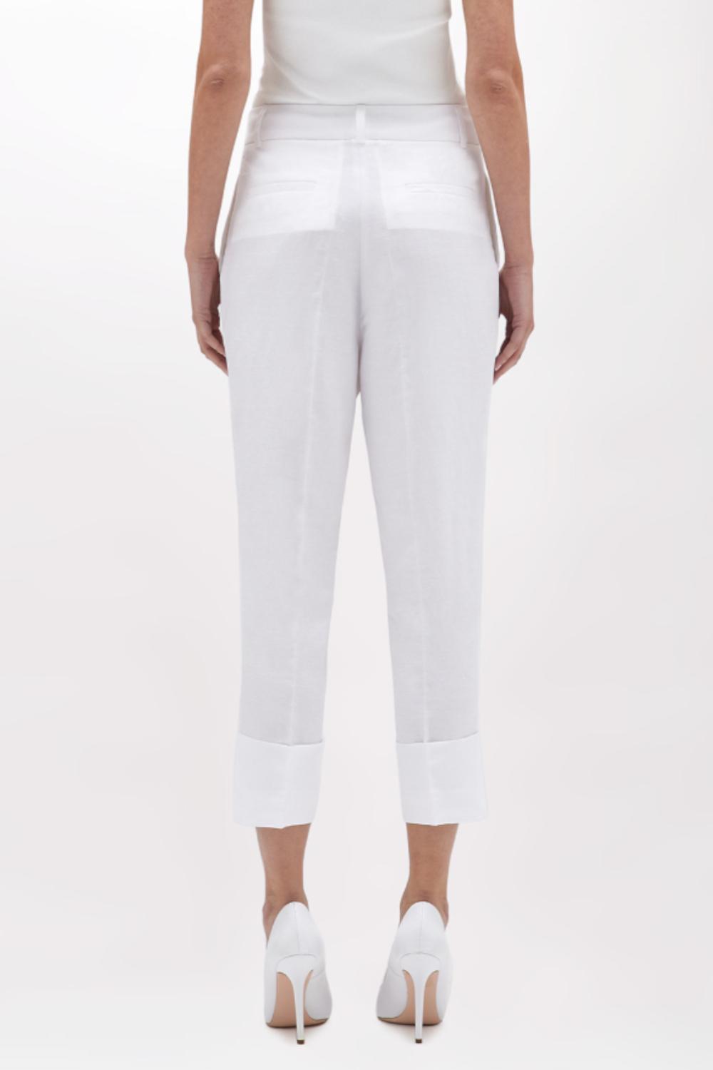 PANTALONI A SIGARETTA IN MISTO LINO<BR/> RA5160 T882314300 Blugirl 
