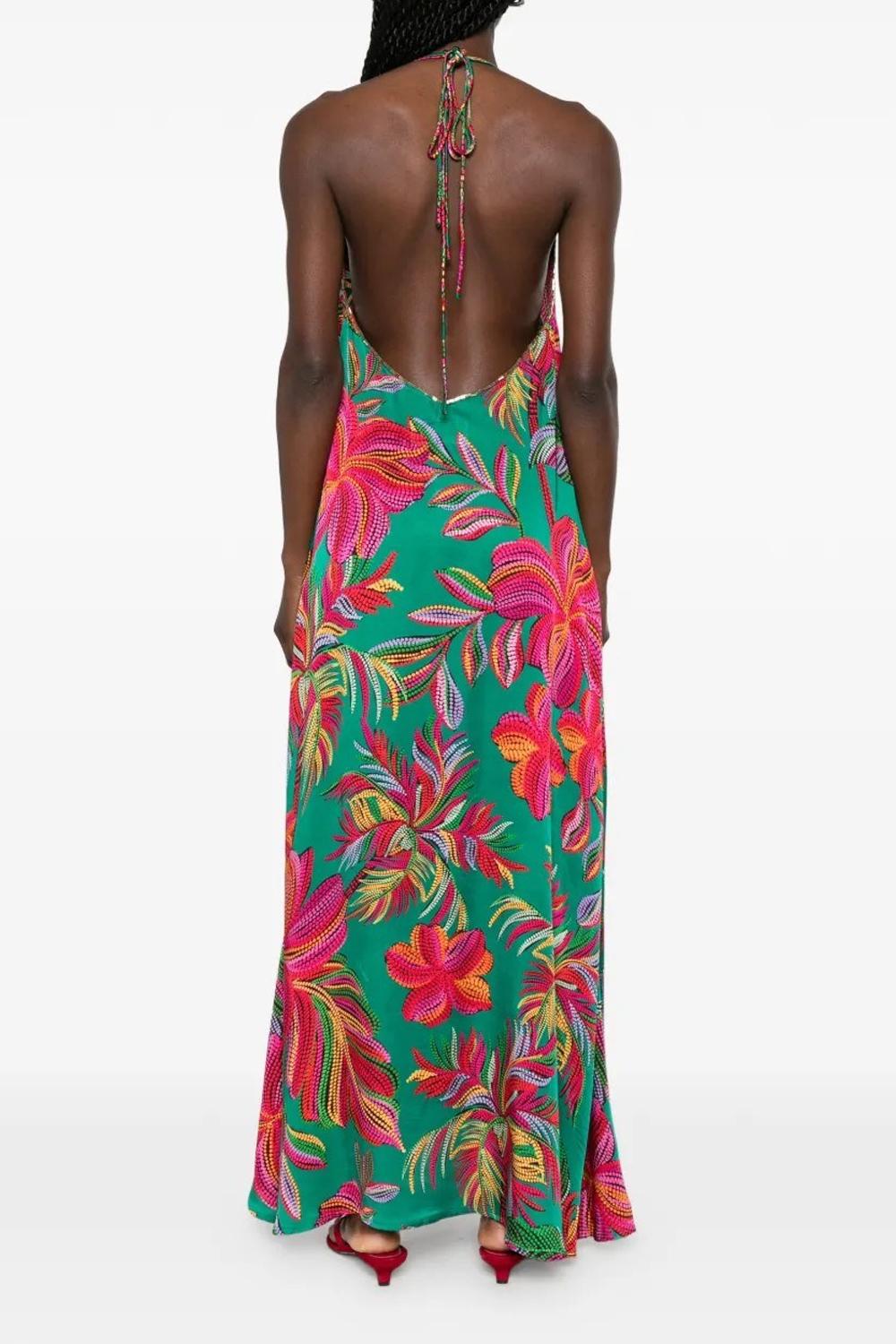 natasha dress - abito lungo fantasia S26061 CARTAGENA GREEN Sundress 