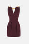 Mini abito in gabardina con dettaglio gioiello AB856 61E2644 Elisabetta Franchi 