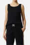 Top Smanicato Elisabetta Franchi in Maglia con Bande Lucide e Logo Jacquard TK72S 61E2685 Elisabetta Franchi 
