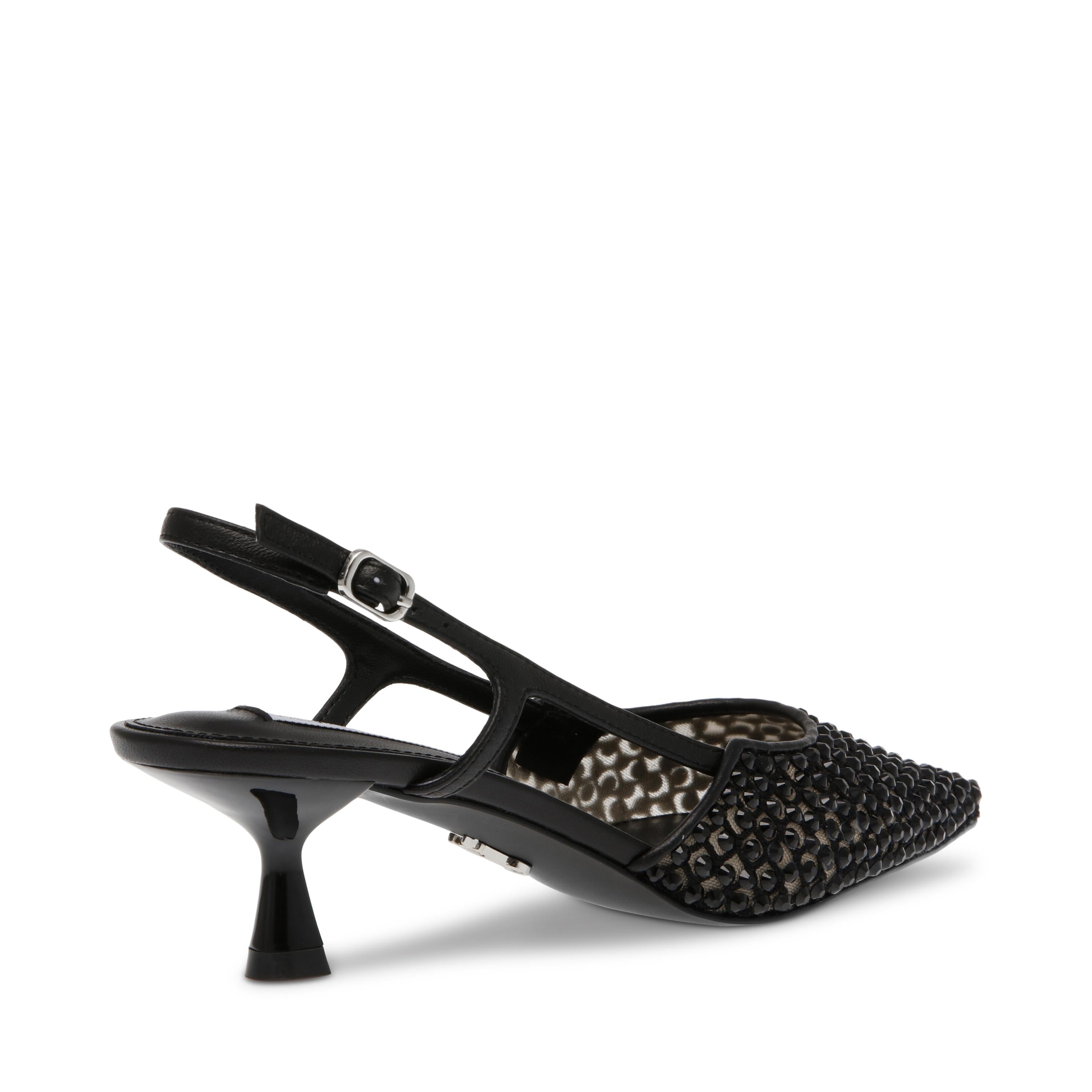 Décolleté Slingback con tacco basso LEGACI-MR BLACK RHINESTONE MESH Steve Madden 