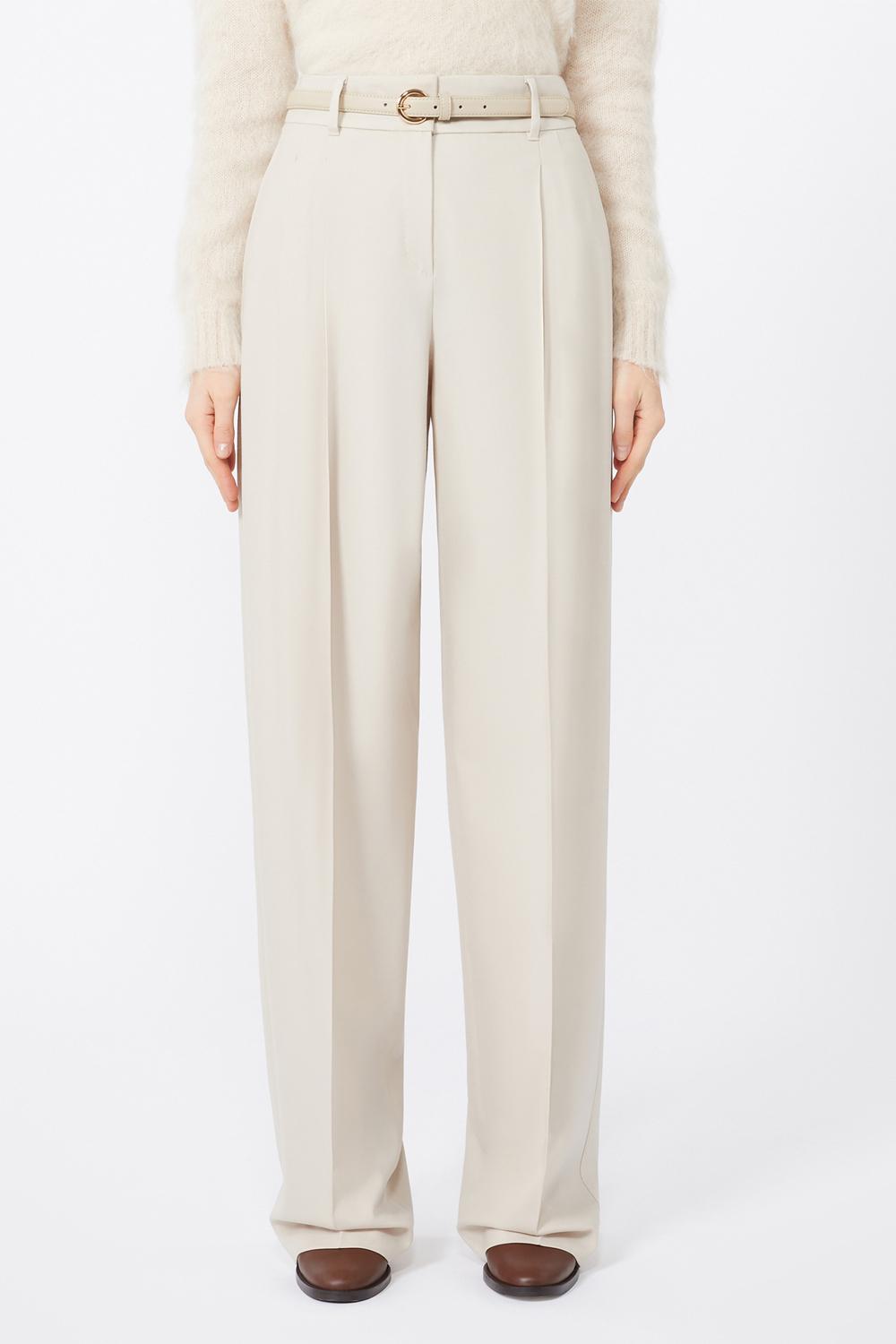 Pantalone in saglia di lana ENTRATA 018BEIGE Max Mara Studio 