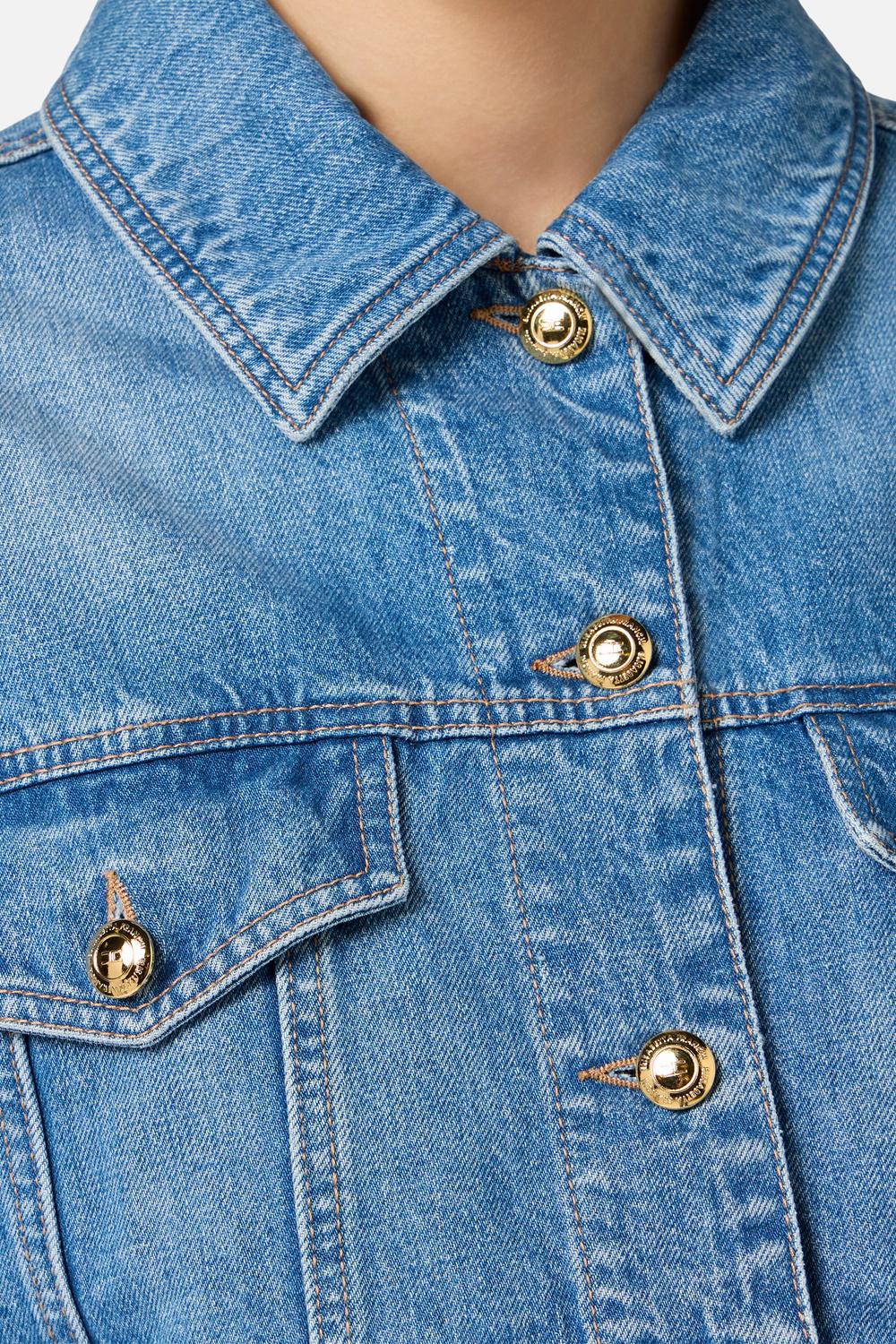 Giubbotto corto oversize in denim<BR/> BJ35N 51E2192 Elisabetta Franchi 