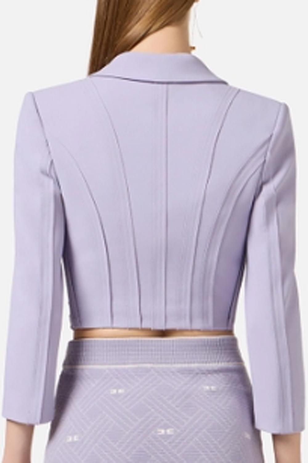 Giacca corta in doppio crêpe stretch GI222 61E2EV7 Elisabetta Franchi 