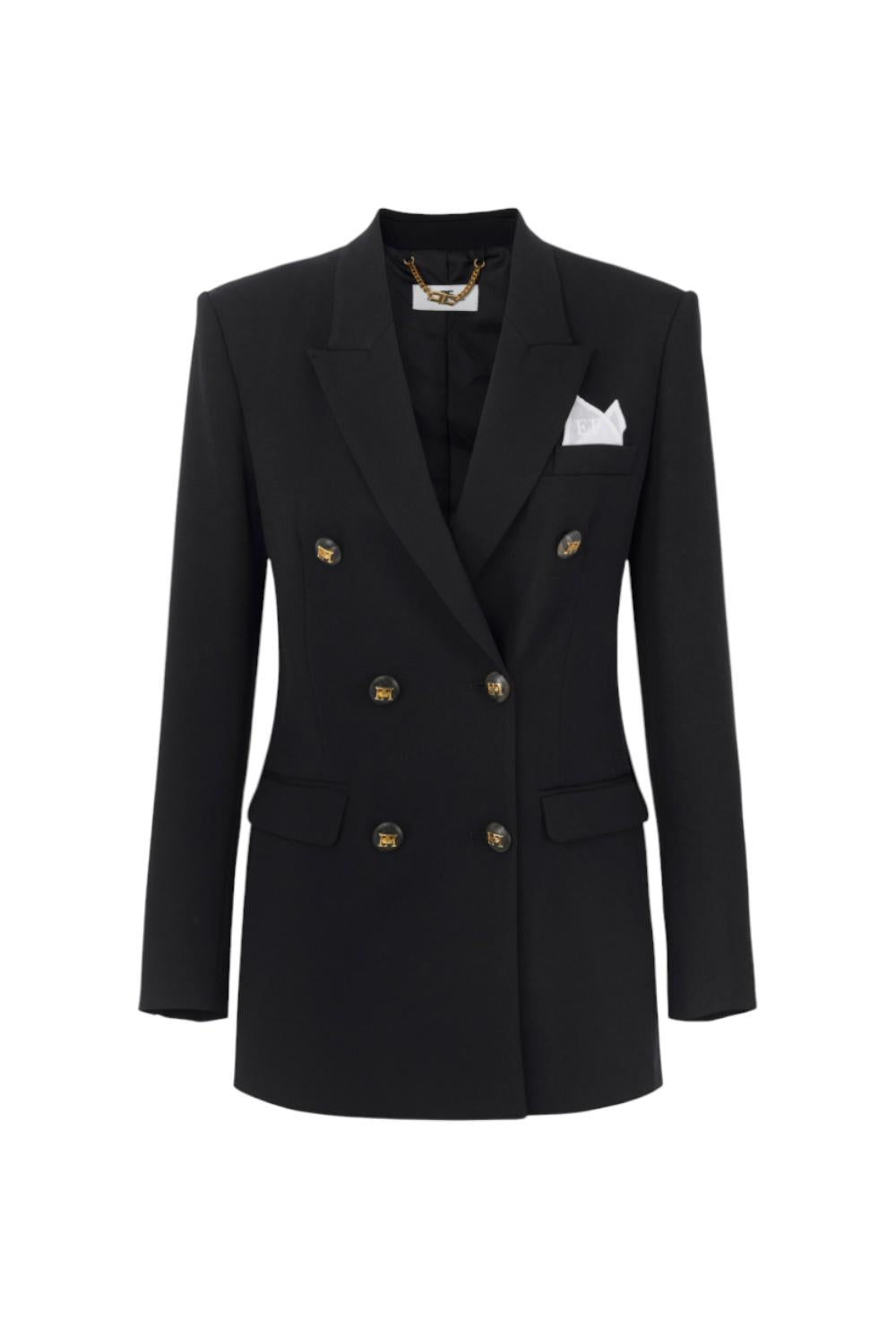 Giacca in gabardina di cotone con taschino<BR/> GI161 56E2110 Elisabetta Franchi 