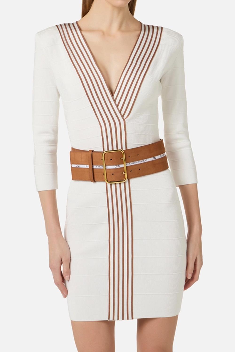 Abito in maglia con bande a righe AM01S 61E2AQ6 Elisabetta Franchi 