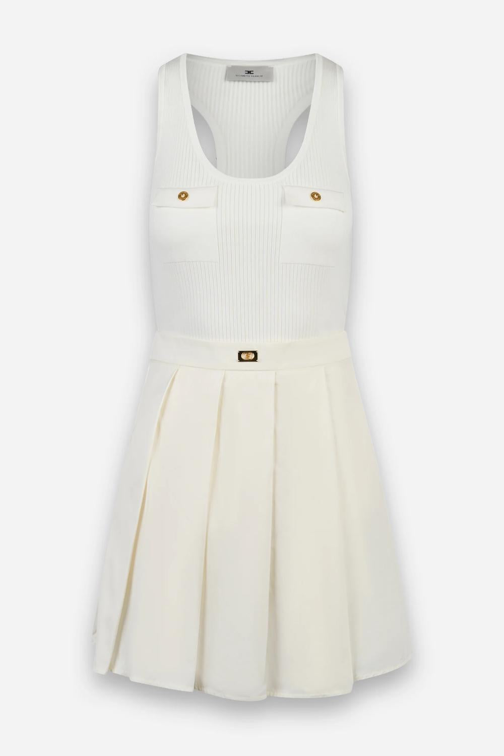 Abito a micro costine con gonna in vela<BR/> AM64B 51E2360 Elisabetta Franchi 