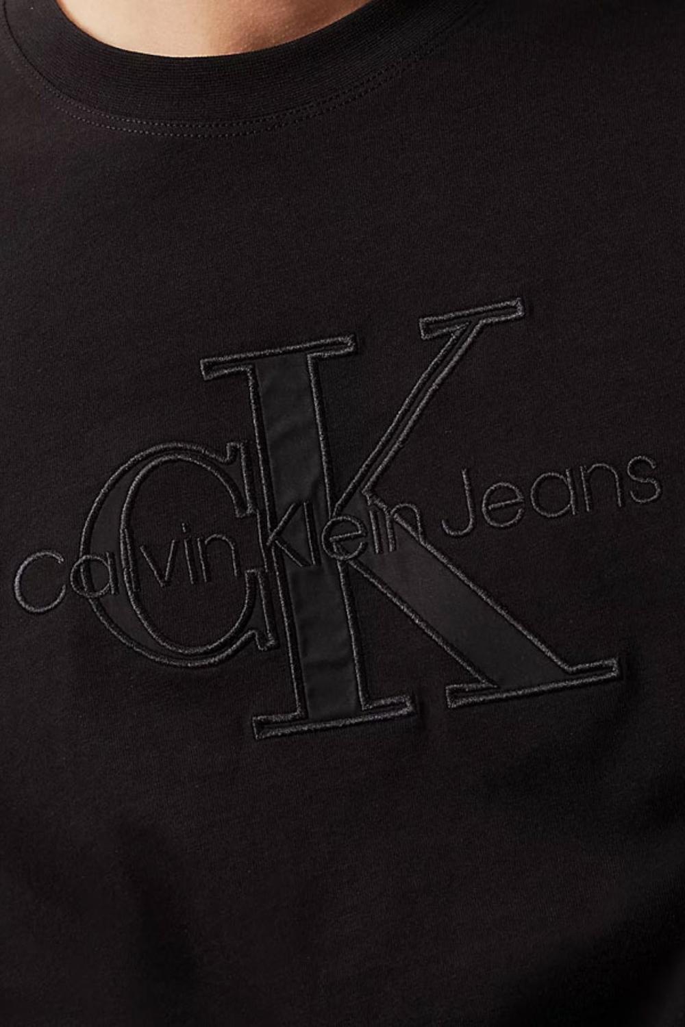 T-shirt con monogramma tono su tono<BR/> J30J325916 BEH Calvin Klein 