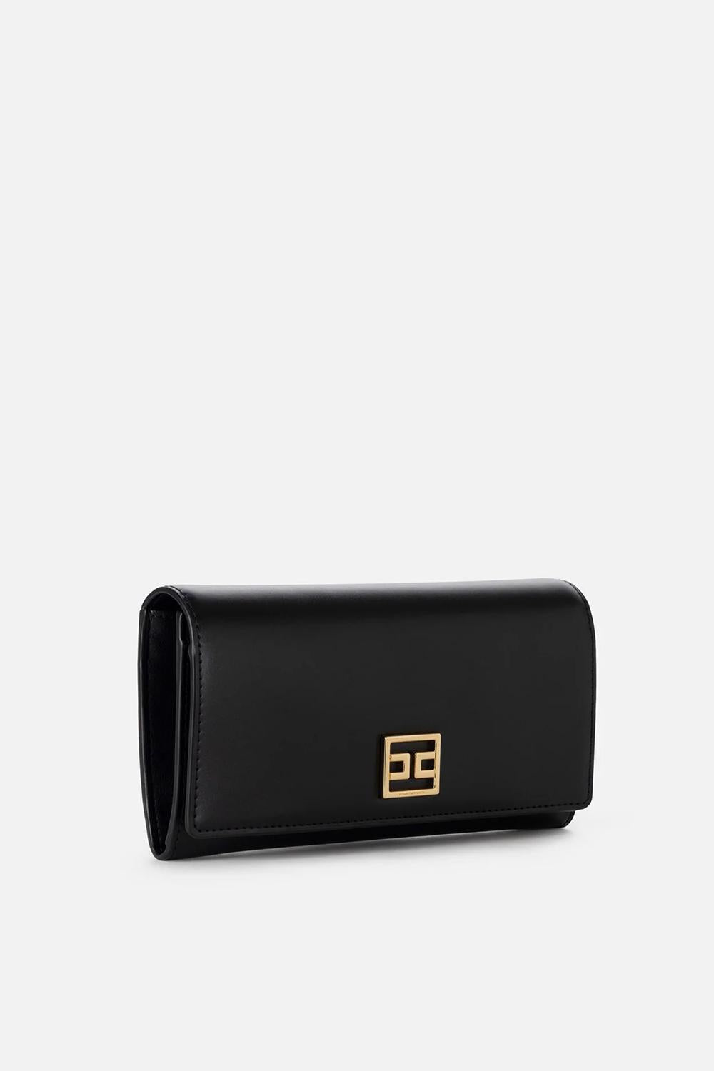 Portafoglio grande con placca logo in metallo<BR/> PF02A 51E2110 Elisabetta Franchi 