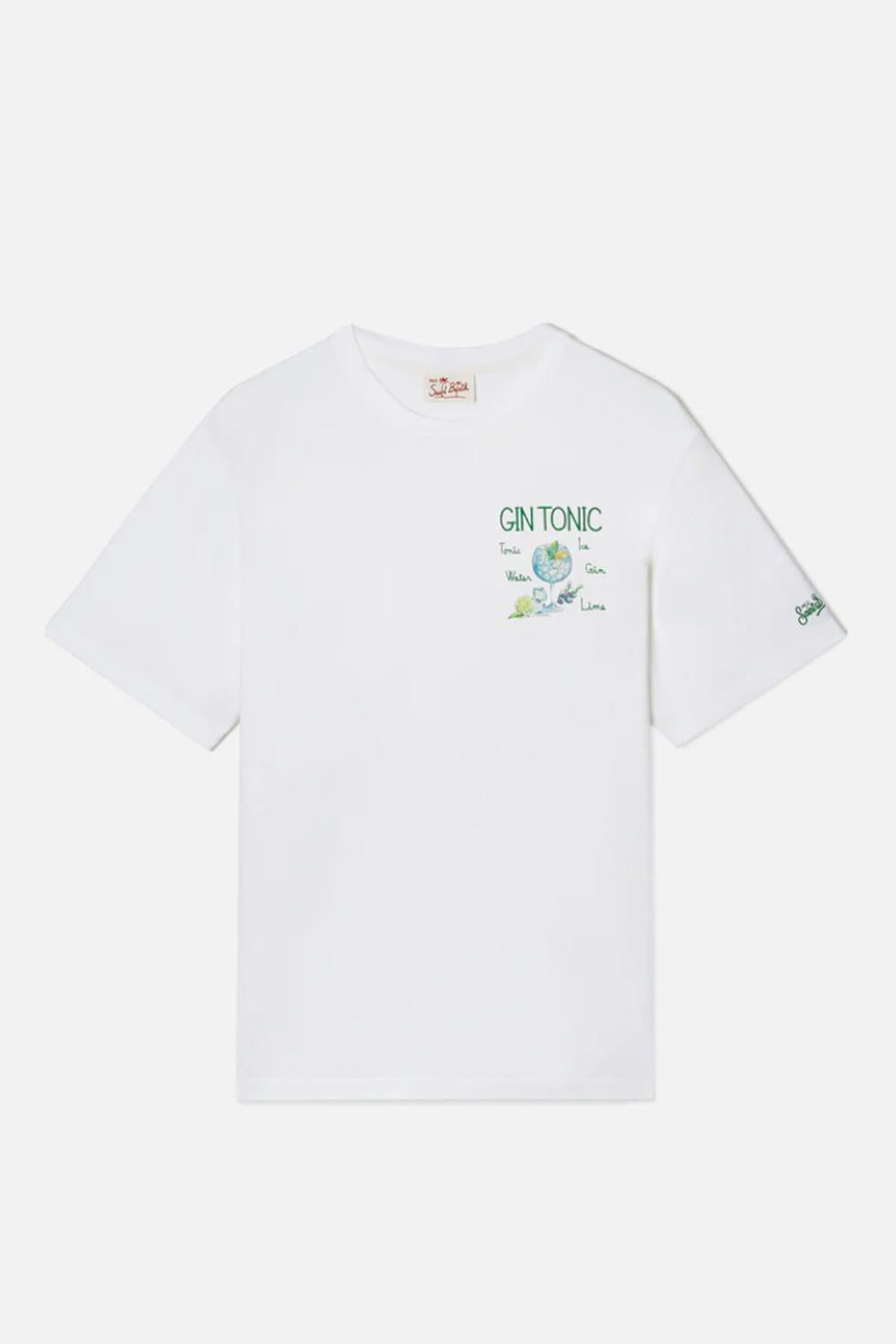 T-shirt Portofino con ricamo Gin Tonic POT0001 -02489L Mc2 Saint Barth 