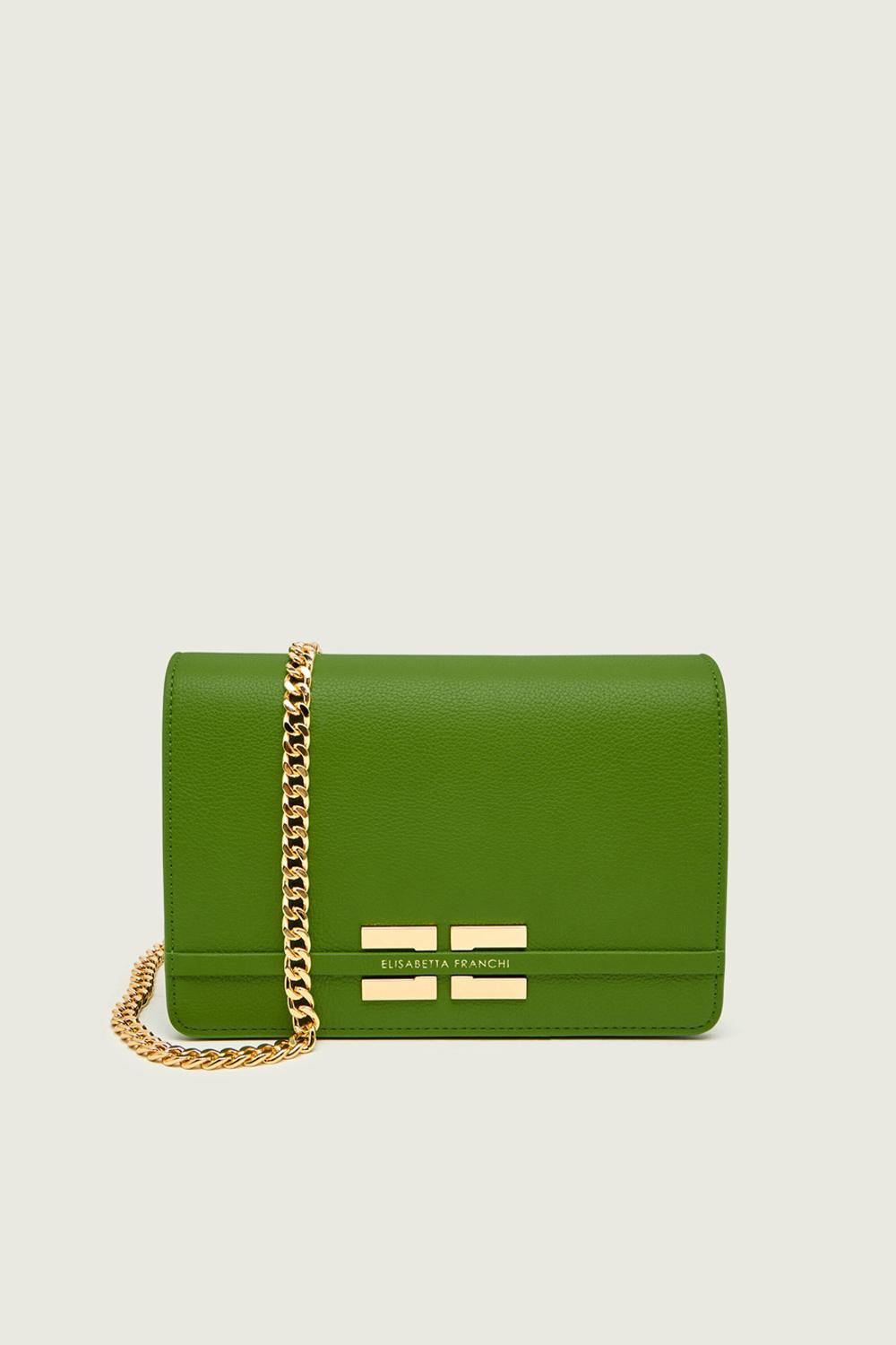 Borsa Elisabetta Franchi Effetto Pelle con Tracolla a Catena e Logo BS39A 61E2EV3 Elisabetta Franchi 