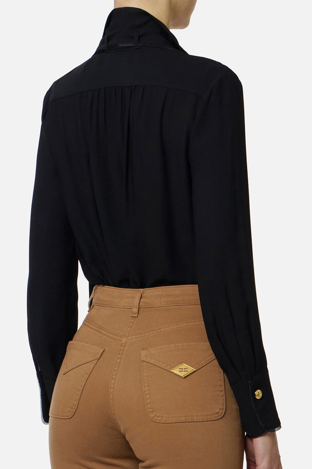 Camicia in georgette di viscosa con fusciacca CA146 61E2110 Elisabetta Franchi 