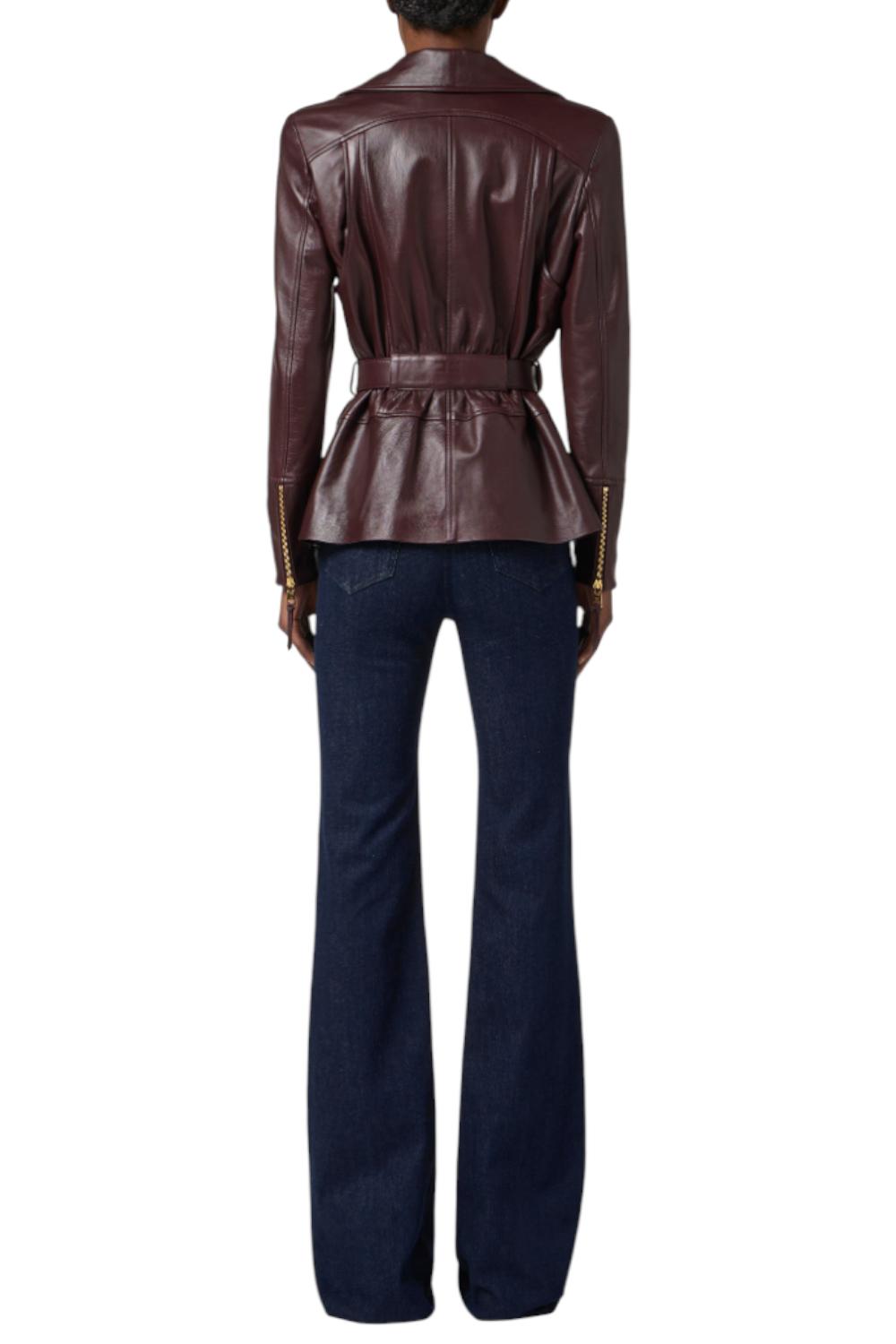 Giacca biker in pelle<BR/> GD50Z 56E2EA4 Elisabetta Franchi 