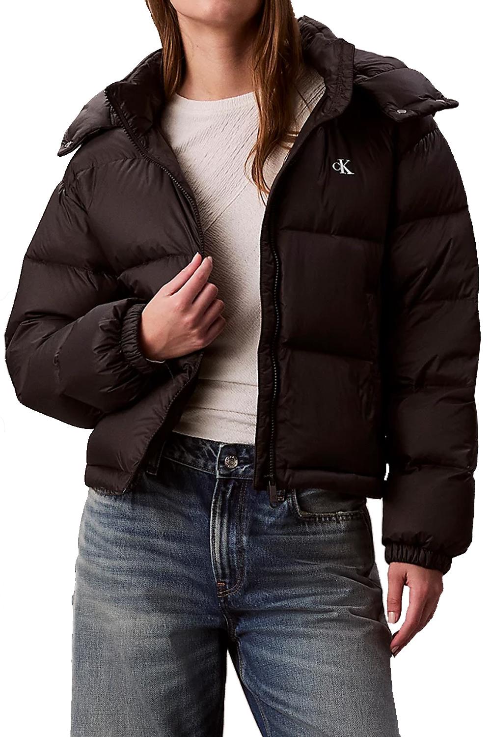 Piumino Corto Impermeabile con Cappuccio Staccabile LV047D501G UB1 Calvin Klein 