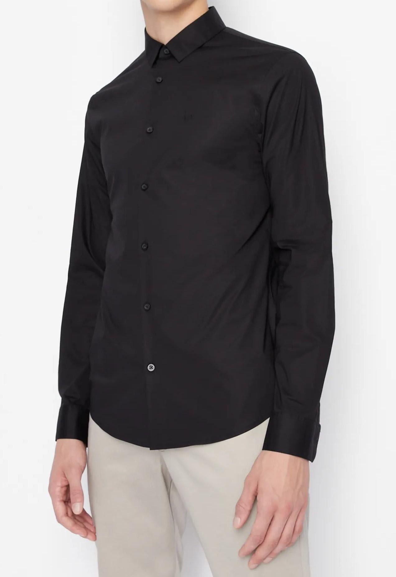 Camicia slim fit in popoeline di cotone stretch 8NZC31 ZN28Z1200 Armani Exchange 