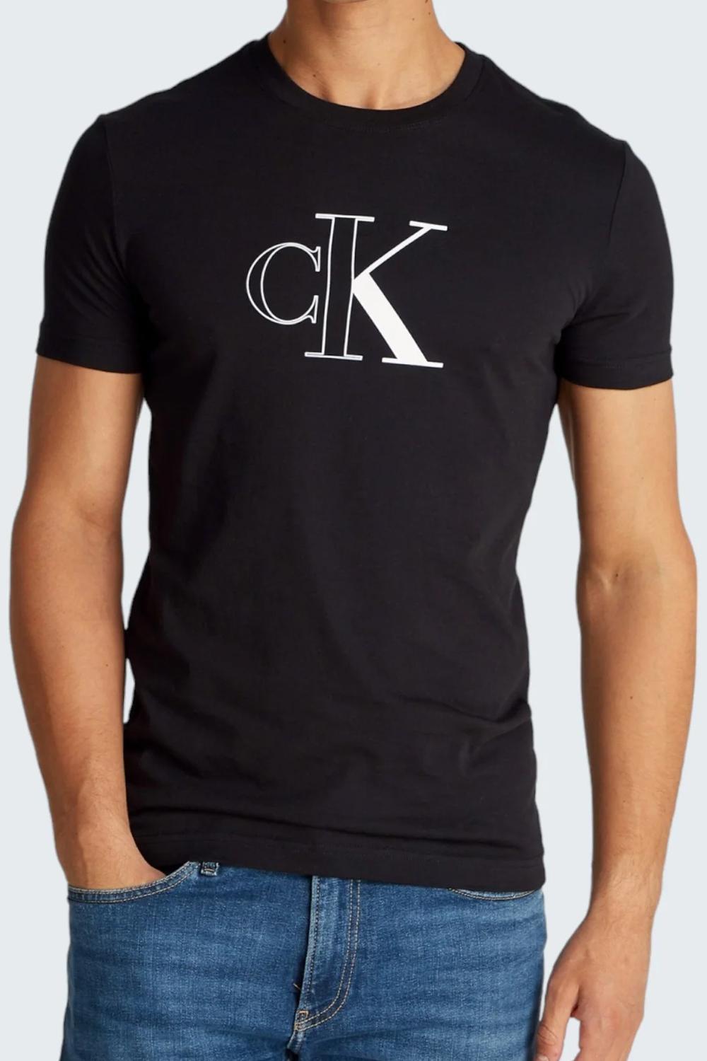 T-shirt Outline Monologo<BR/> J30J325678 BEH Calvin Klein 