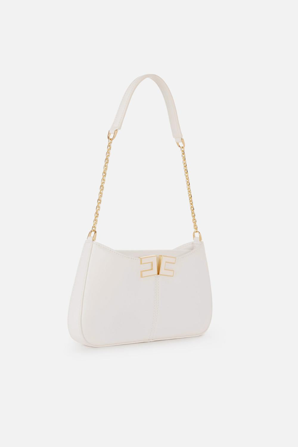 Borsa Elisabetta Franchi a Spalla con Tracolla in Metallo e Logo Dorato BS93A 61E2360 Elisabetta Franchi 