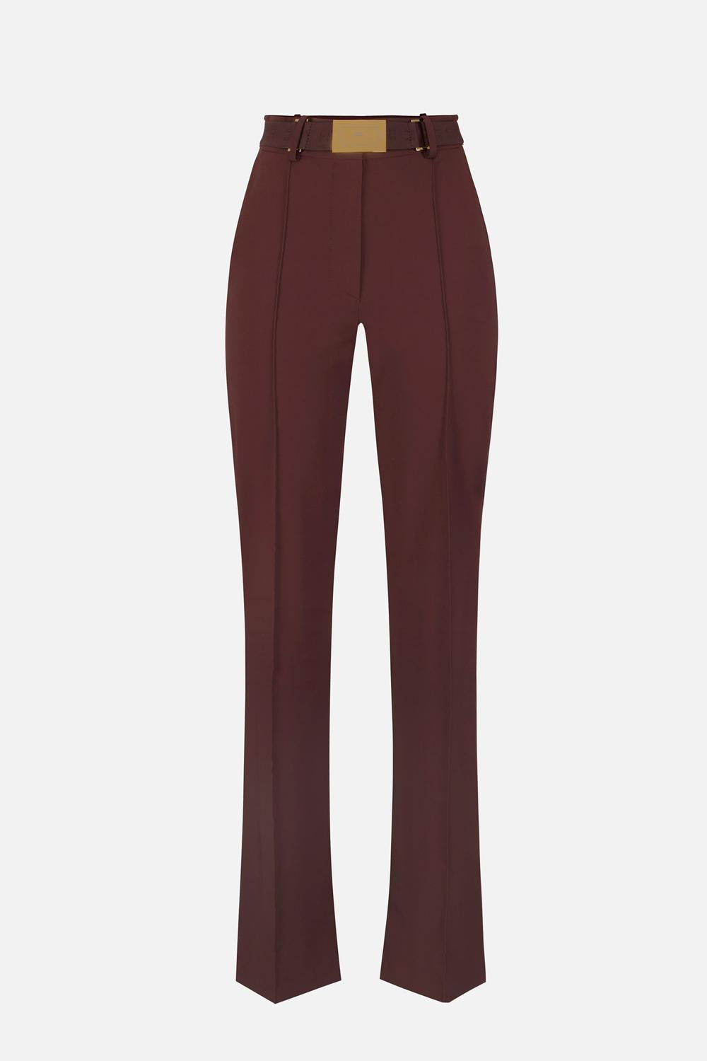 Pantaloni in tessuto tecnico bielastico con cintura PA172 61E2644 Elisabetta Franchi 