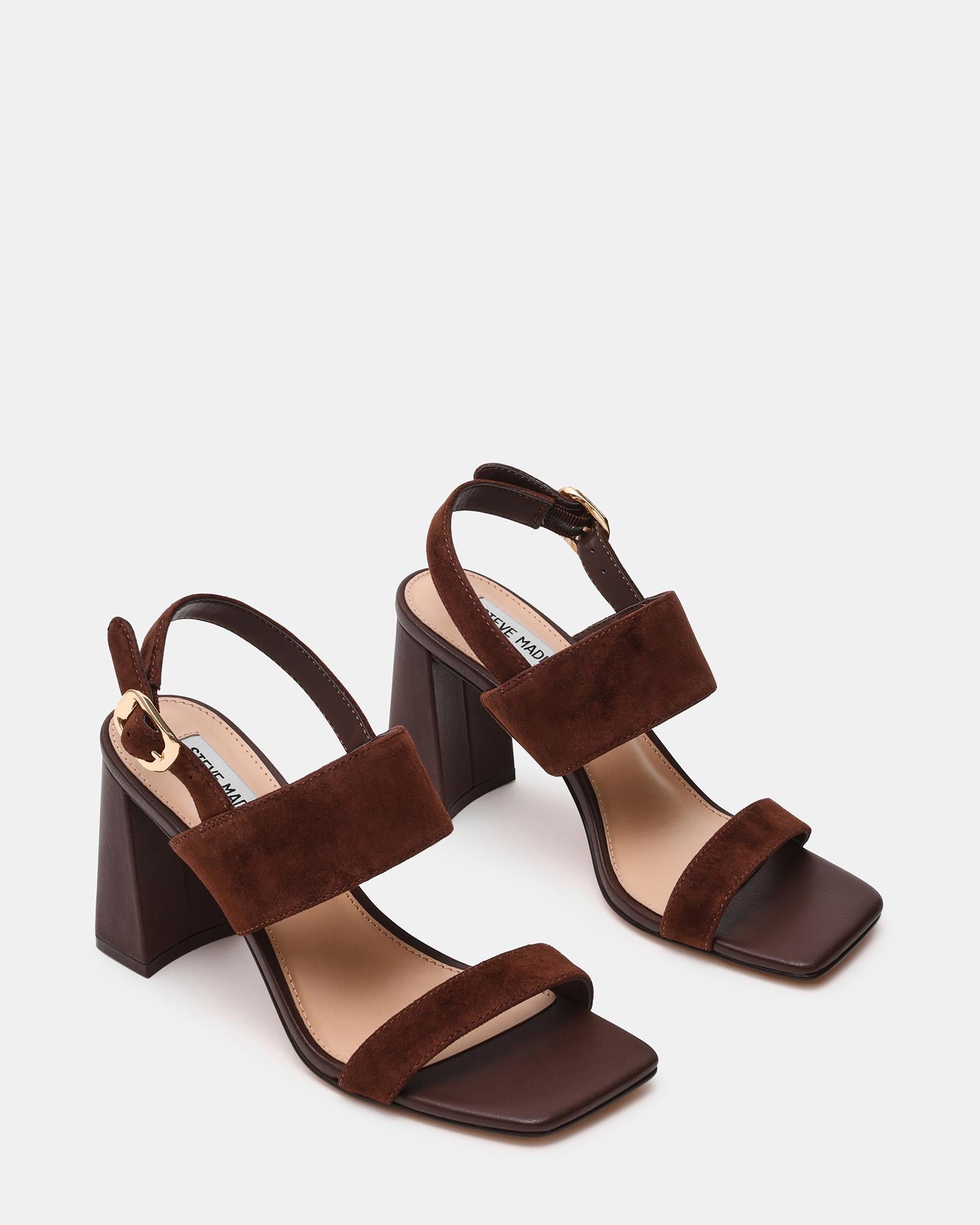 WENDIE - sandalo doppia fascia in suede WENDIE CHO BRN SD Steve Madden 