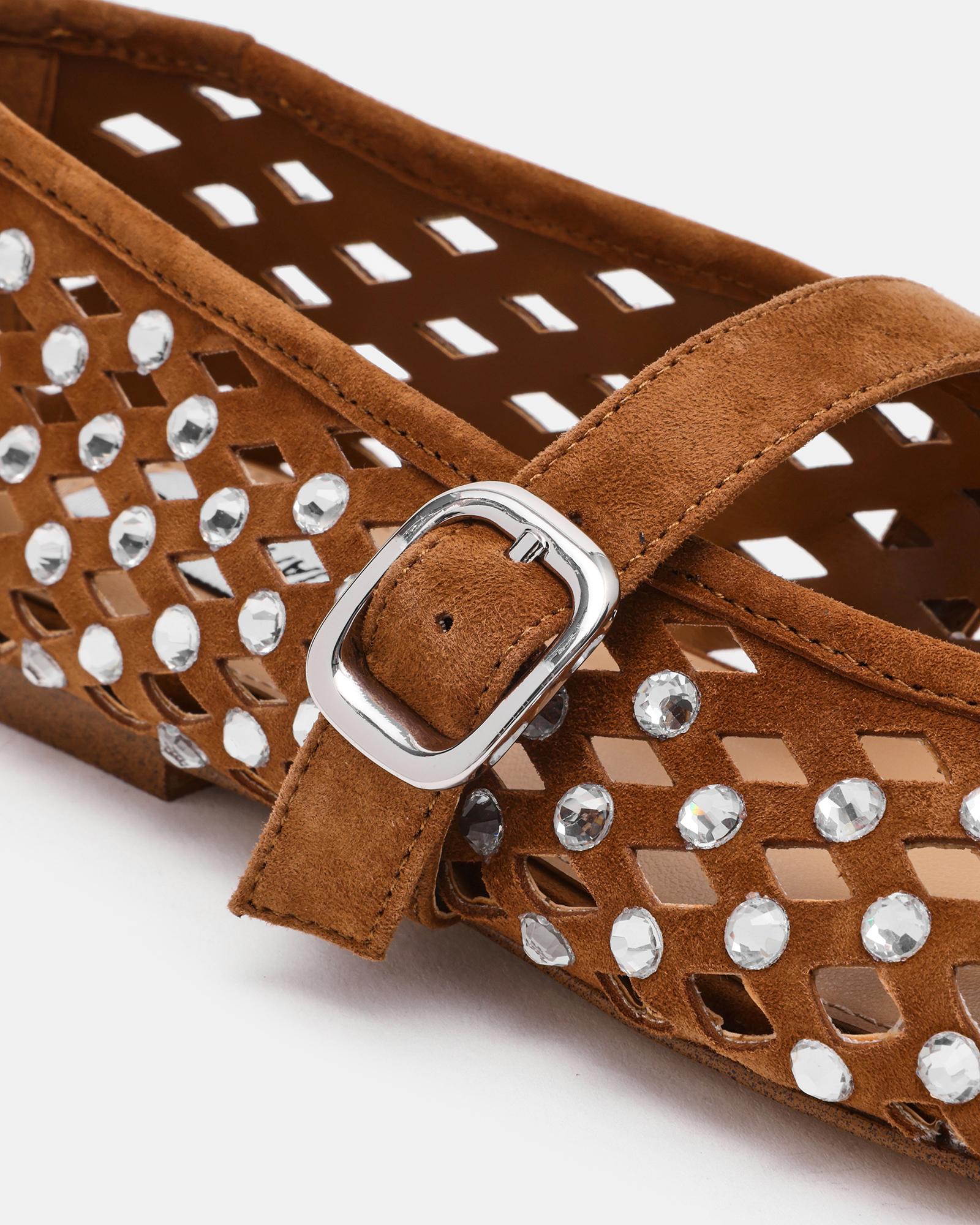 RERUN - ballerina con strass RERUN CHSNUT SUEDE Steve Madden 