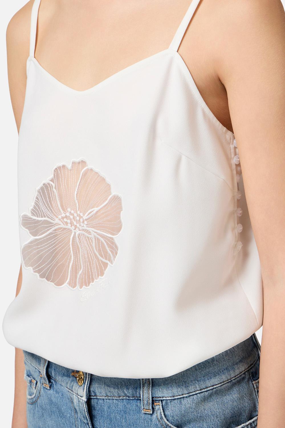 Tuta trompe-l'oeil in crêpe e denim<BR/> TJ37I 51E2DM2 Elisabetta Franchi 