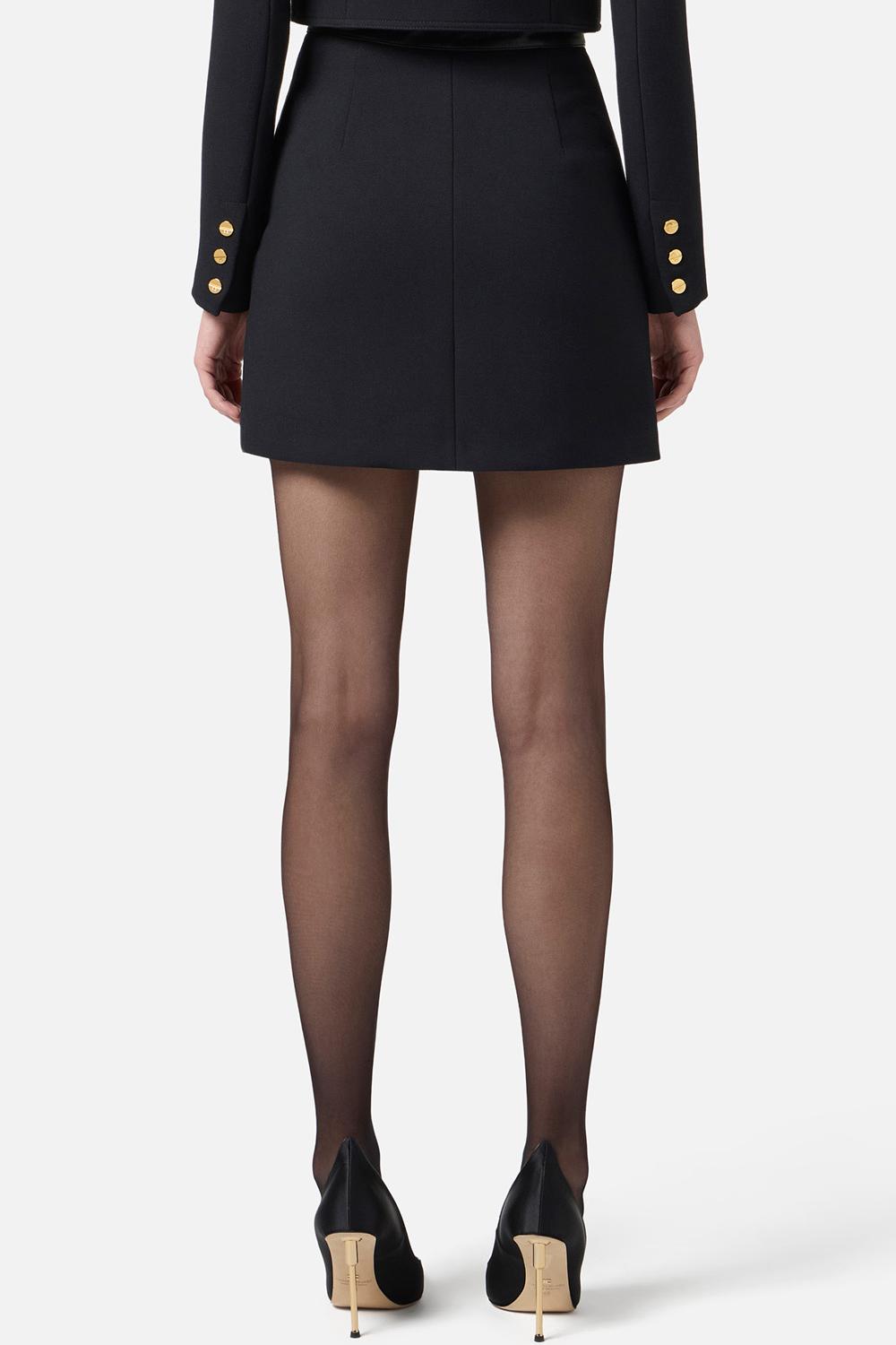 Mini gonna in doppio crêpe con dettagli logo GO120 57E2110 Elisabetta Franchi 