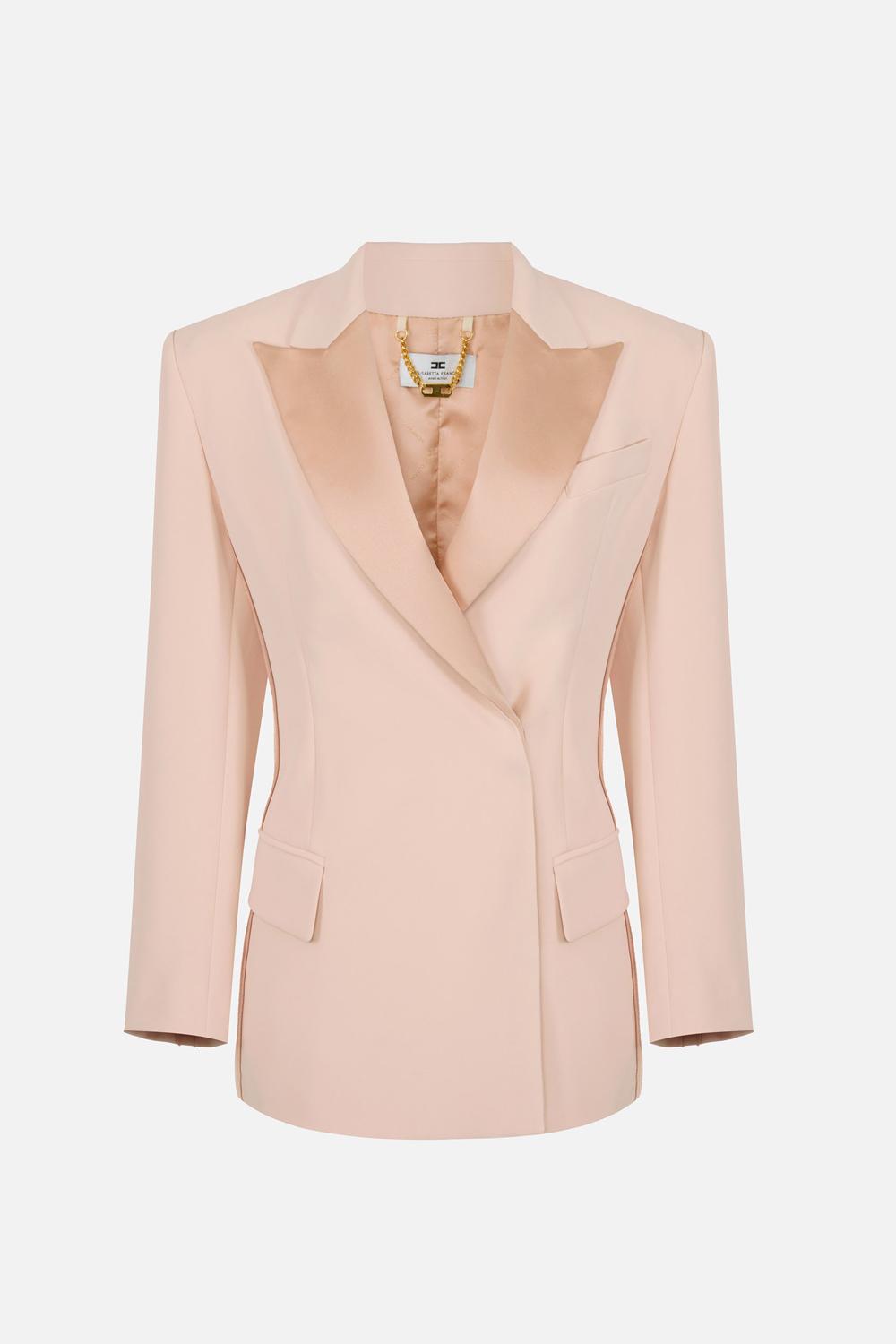 Giacca in crêpe leggero e raso GI241 63E2EA1 Elisabetta Franchi 