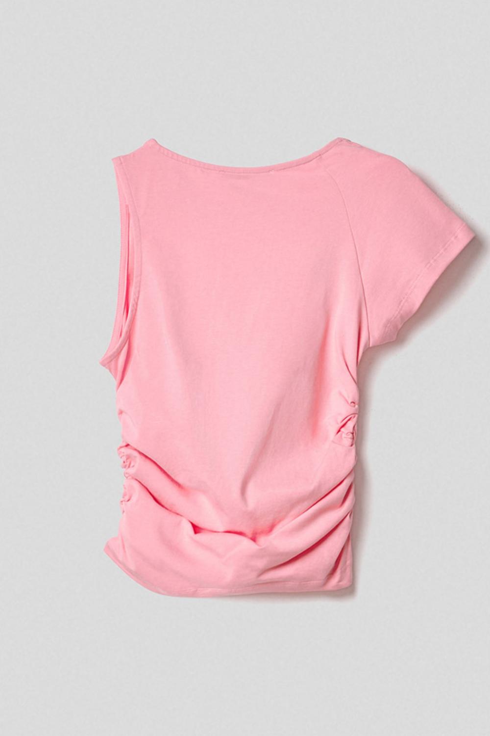 T-Shirt Asimmetrica<BR/> HMABW01507 PTTS0059RO45 Hinnominate 