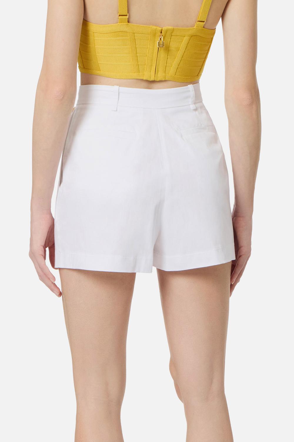 Shorts in cotone stretch con dettaglio logo SH014 62E2100 Elisabetta Franchi 