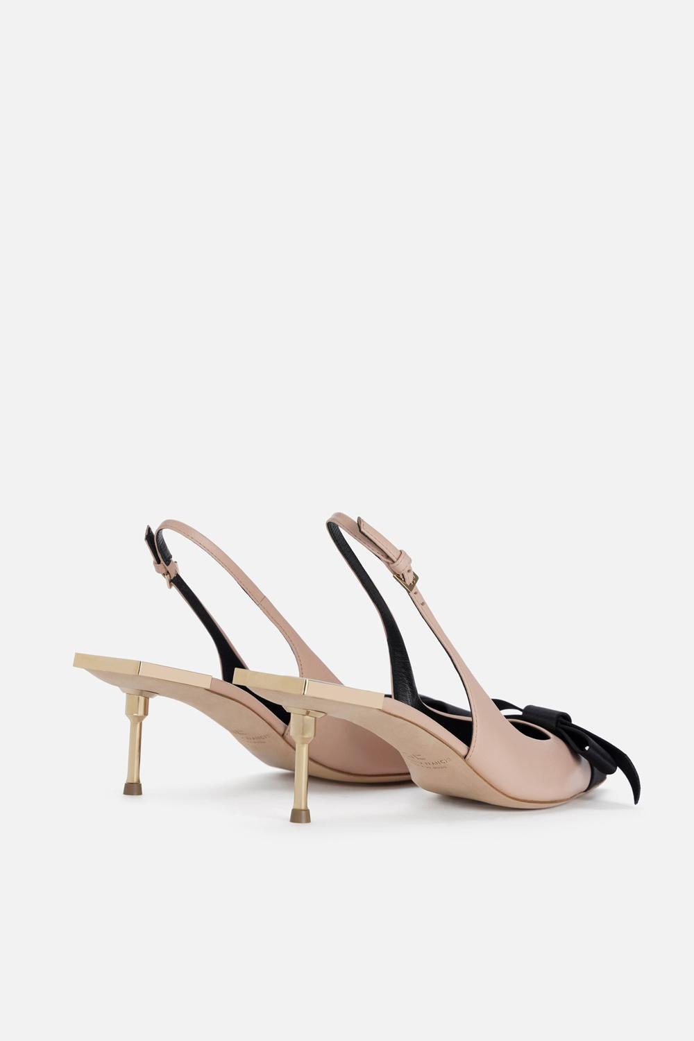 Slingback in nappa con fiocco in raso<BR/> SA05L 51E2236 Elisabetta Franchi 
