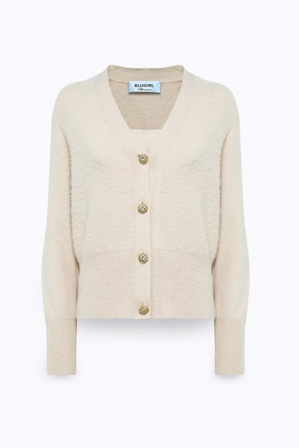 CARDIGAN E TOP IN FILATO EFFETTO PELLICCIA RF5235 MA39R10110 Blugirl 