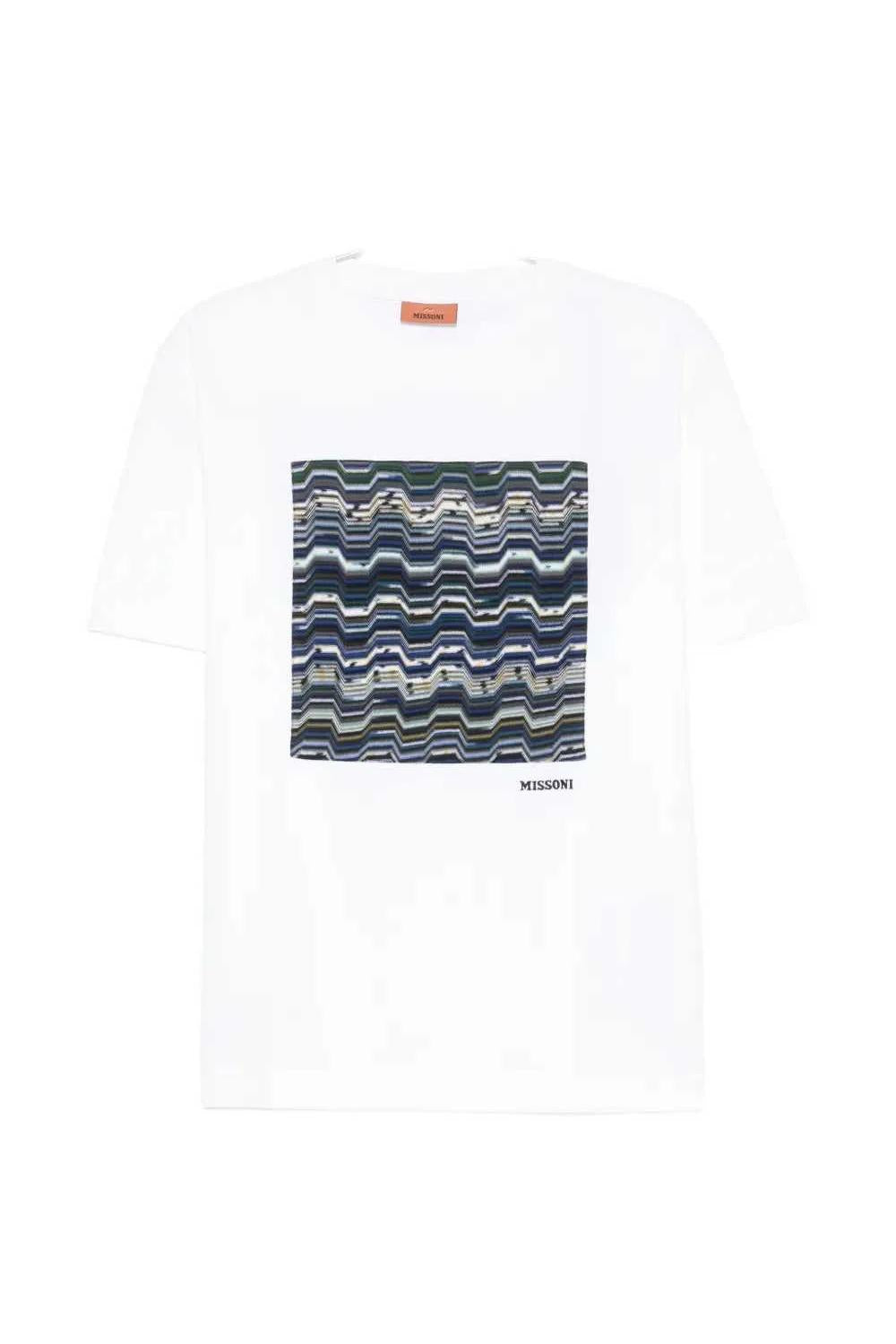 T-Shirt Con Stampa A Zigzag US26SL0G BJ00QKS01L4 Missoni 