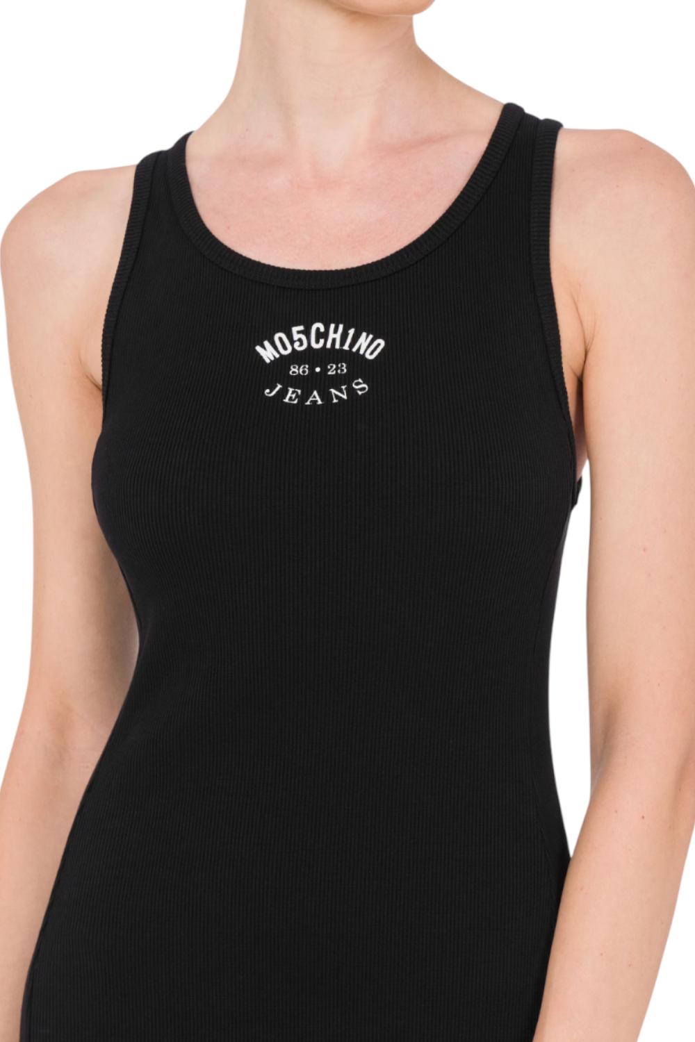 Abito in cotone stretch con logo Moschino Jeans<BR/> 0414 37311555 Moschino Jeans 