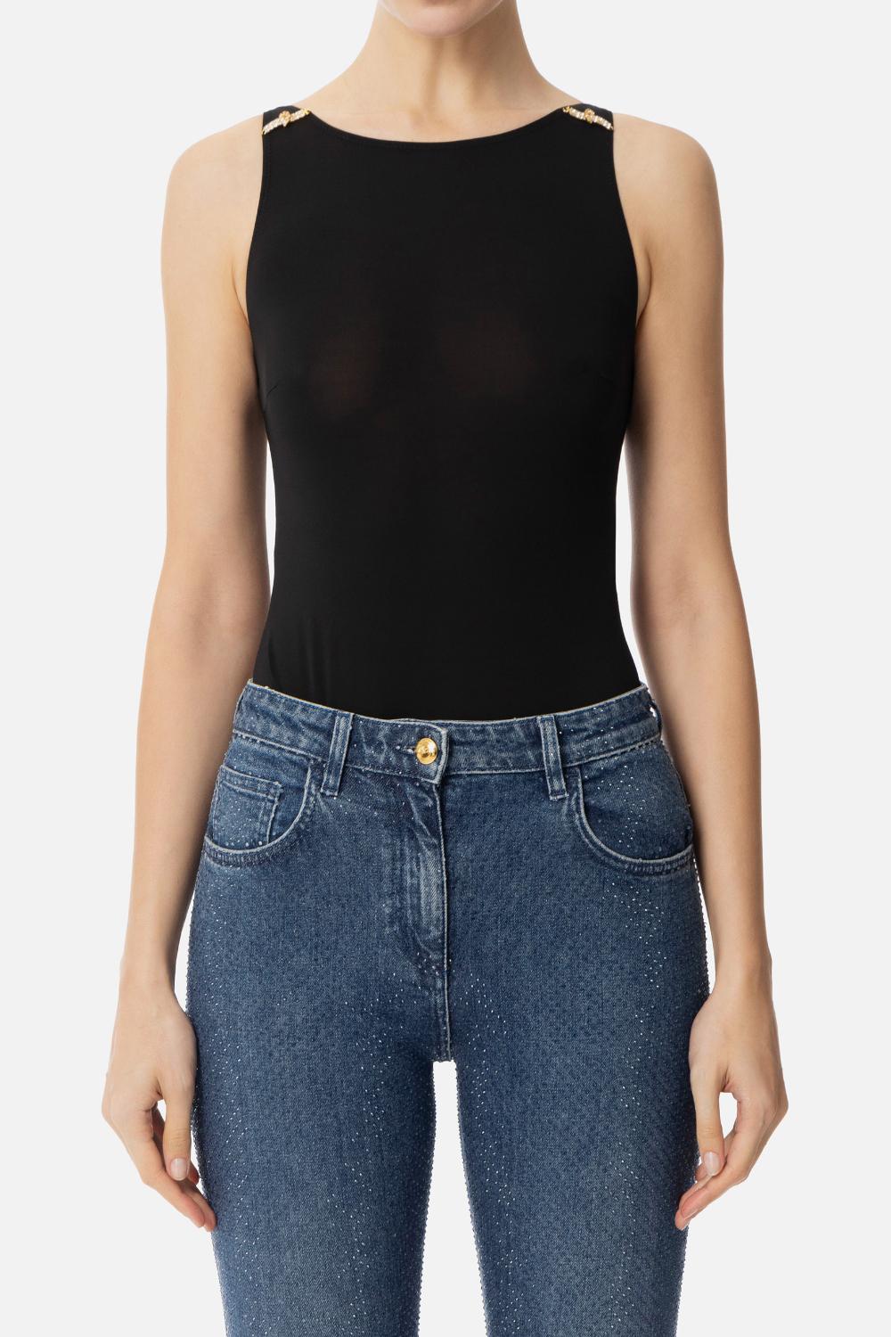 Body in jersey con dettagli gioiello<BR/> BO035 52E2110 Elisabetta Franchi 