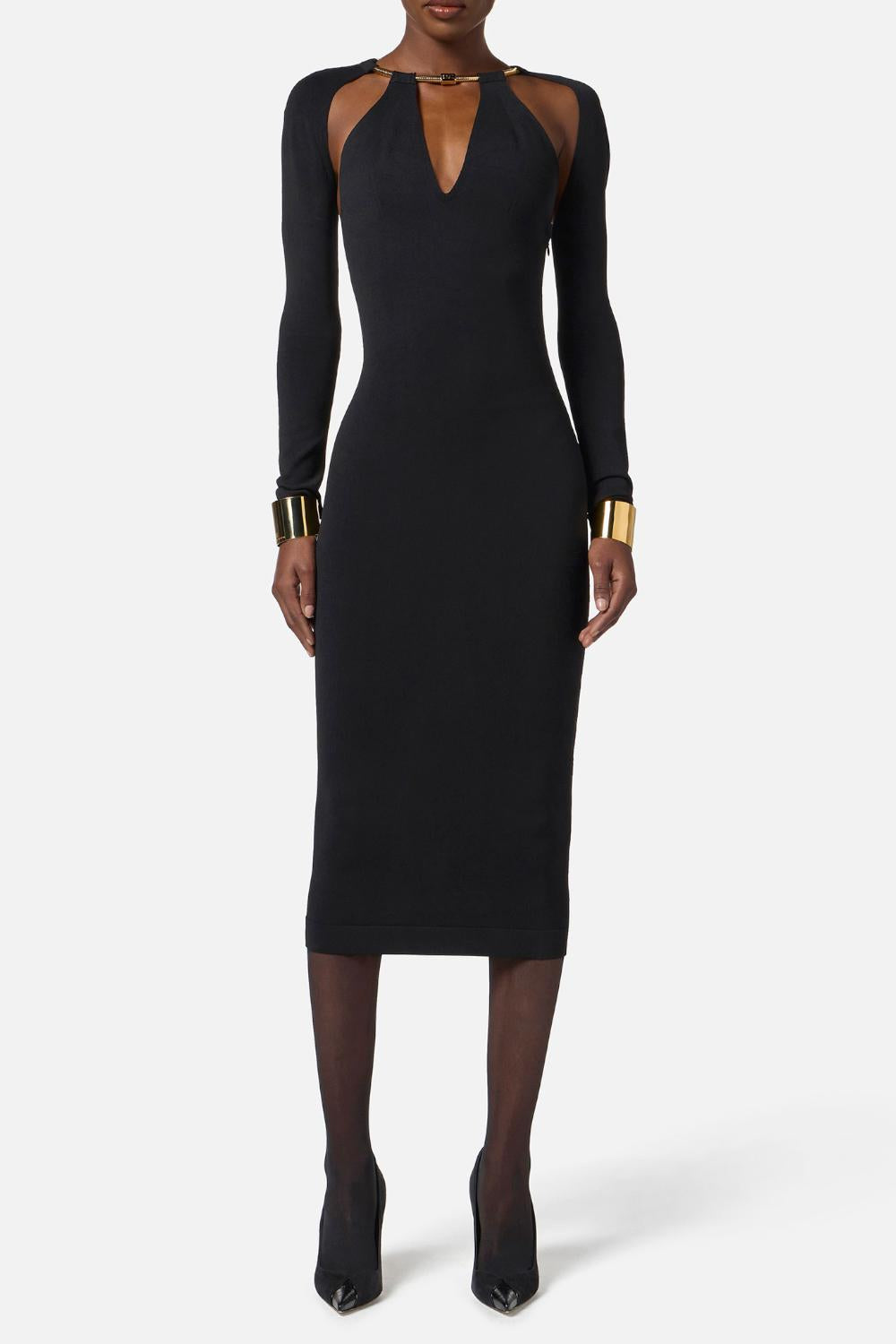 Abito in maglia con snake gioiello<BR/> AM11S 58E2110 Elisabetta Franchi 