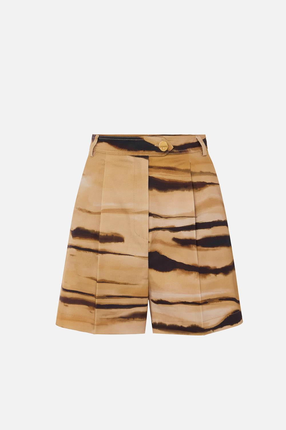 Shorts in drill con stampa tigre SH013 62E2470 Elisabetta Franchi 