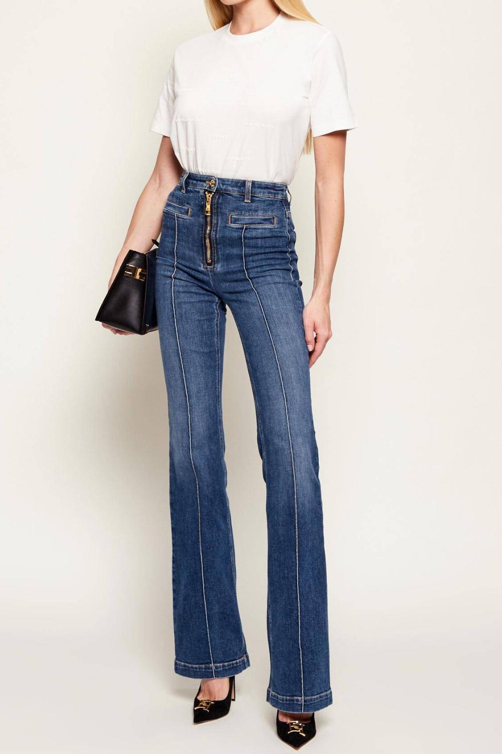 Maglietta Regular Fit Elisabetta Franchi in Jersey con Girocollo e Logo 3D MA74D 61E2270 Elisabetta Franchi 