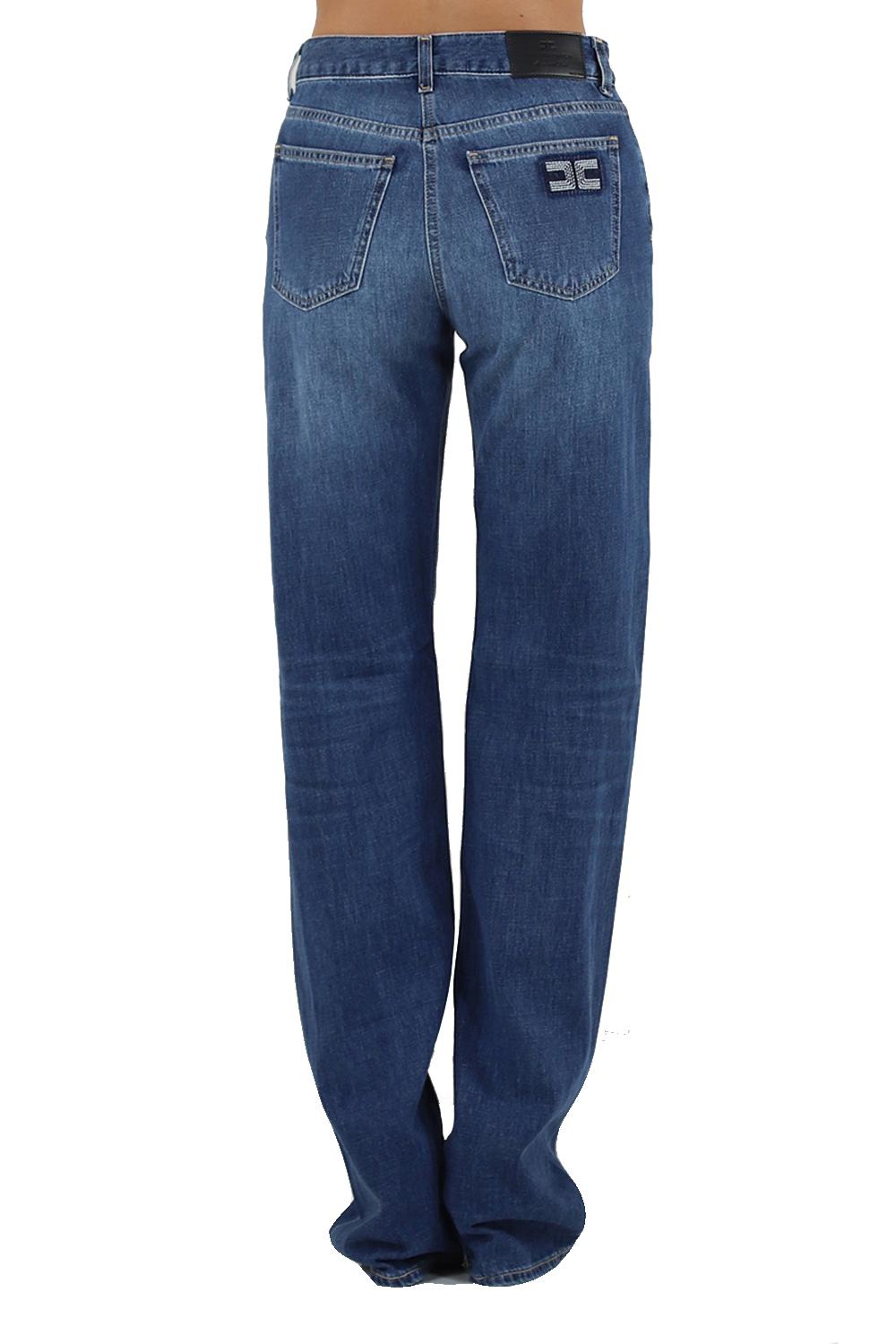 Jeans a palazzo con dettagli logo<BR/> PJ09I 56E2104 Elisabetta Franchi 
